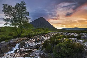 Buachaille Etive Mor at sunset, Glencoe, Highlands, Scotland, United Kingdom