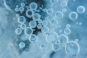 Textures Prints: Bubles in frozen surface of Georgian Bay, Parry Sound, Ontario, Canada