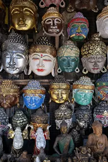 Head Prints: Buddha heads at a market near Besakih Great Temple (Pura Agung Besakih)