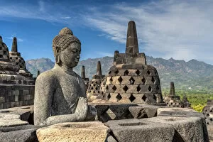 Images Dated 13th September 2018: Buddha statue, Candi Borobudur buddhist temple, Muntilan, Java, Indonesia