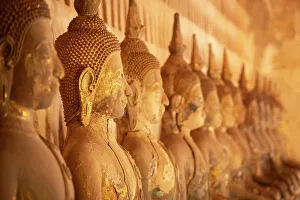 Buddha statues, Buddha gallery, Wat Sisaket, Vientiane (capital city), Laos