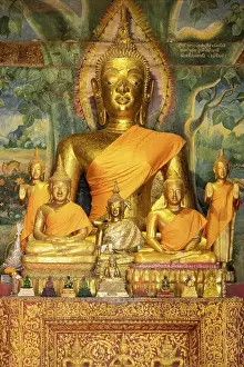 Mekong Prints: Buddha statues, Wat Wisunarat, Luang Prabang (ancient capital of Laos on the Mekong river)