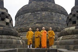 Borobudur Prints: Buddhist monks