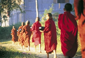 Alms Prints: Buddhist monks bearing Alms, Burma