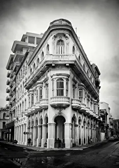 Corner Prints: Building on the corner of Prado and The Malecon Havana Centro, Havana, Cuba, Caribbean