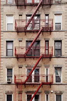 Images Dated 17th August 2022: Building with fire escapes, Soho, New York City, USA, North America