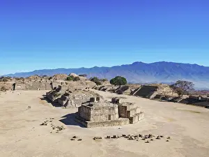 Mexican Prints: Building J and Gran Plaza seen from South Platform