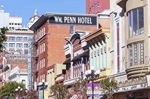 5th Avenue Prints: Buildings on 5th Avenue, Gaslamp quarter, San Diego, California, USA
