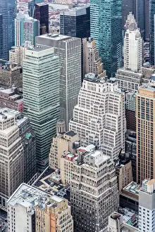 Mid Town Manhattan Prints: Buildings in mid-town Manhattan from the Empire State Building