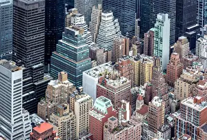 Mid Town Manhattan Prints: Buildings in mid-town Manhattan from the Empire State Building