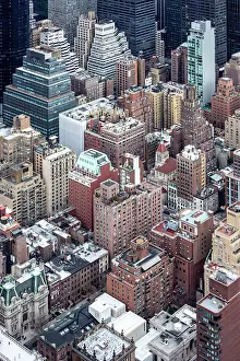 Mid Town Manhattan Prints: Buildings in mid-town Manhattan from the Empire State Building