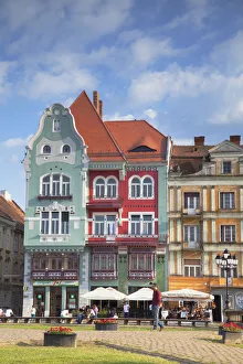 Romania Prints: Buildings in Piata Unirii, Timisoara, Banat, Romania