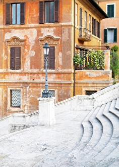 Staircase Prints: Buildings surrounding the Spanish Steps, Rome, Italy