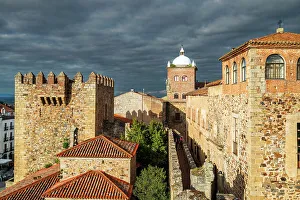 Palacio Prints: Bujaco Tower and Toledo-Moctezuma Palace, Caceres, Extremadura, Spain