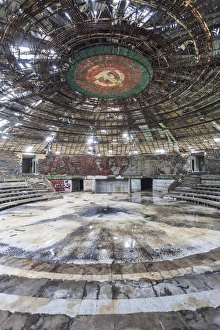 Bulgaria, Central Mountains, Shipka, Shipka Pass, ruins of the Soviet-era Buzludzha Monument