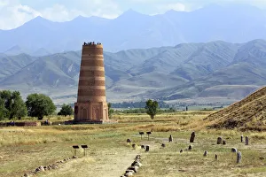 Steppe Prints: Burana tower minaret (9th century), Chuy oblast, Kyrgyzstan