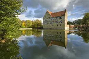 Nordrhein Westfalen Prints: Burg Huelshoff Castle, birthplace of the poet Annette von Droste-Hulshoff