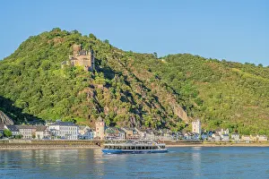 River Rhine Prints: Burg Katz with St. Goarshausen, Rhine valley, Rhineland-Palatinate, Germany