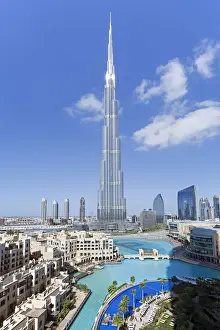 Gulf State Prints: The Burj Khalifa, completed in 2010, the tallest man made structure in the world, Dubai