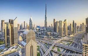 Images Dated 11th November 2021: Burj Khalifa & Sheikh Zayad Road, Downtown, Dubai, United Arab Emirates