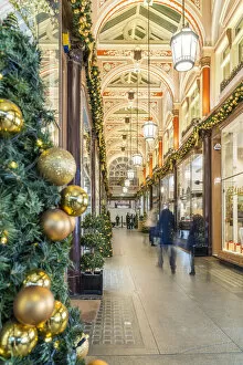 Burlington Arcade christmas decorations, Piccadilly, London, England, UK