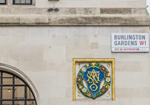 Mayfair Prints: Burlington Garderns street sign, Mayfair, London, England, Uk