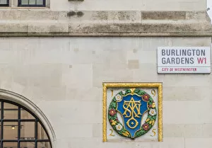 Burlington Garderns street sign, Mayfair, London, England, Uk