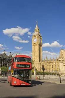 Images Dated 24th May 2022: A bus on Parliament Square and Big Ben, also known as Elizabeth Tower