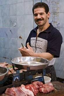 A butcher in the souq, Aleppo, Syria