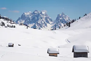 Cadini Prints: The cabins of Plaetzwiese, Pratopiazza, Bolzano, South Tyrol, Trentino Alto Adige, Italy
