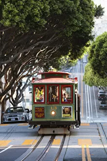 Traffic Collection: Cable car on the hills of San Francisco, California, USA