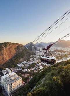 Cable Car to Morro da Urca and Sugarloaf Mountain at sunset, Rio de Janeiro, Brazil