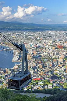 Hokkaido Prints: Cable car on Mount Hakodate, Hakodate, Hokkaido, Japan
