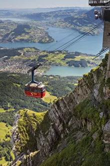 Images Dated 29th July 2014: Cable car at the top of Pilatus, Luzern Canton, Switzerland