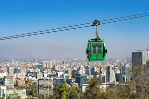 Images Dated 26th May 2022: Cable car to Santiago Metropolitan Park, San Cristobal Hill, Providencia, Santiago
