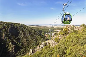 Cable Car Prints: Cable car from Thale to the Witches dancing place Harz Mountains