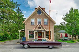 Vintage Prints: Cadillac Eldorado, Owl's Head Post Office, Maine, USA
