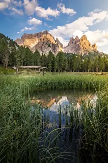 Cadini Prints: Cadini di Misurina mnountain group reflecting on Antorno Lake, Belluno Province