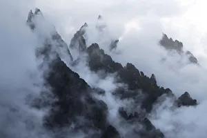 High Prints: Cadini di Misurina during a storm with layers of clouds, Dolomites, Italy