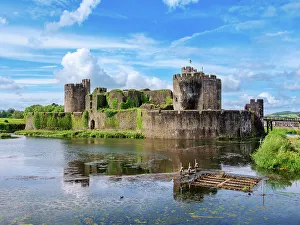 Moat Prints: Caerphilly Castle, Caerphilly, Wales, United Kingdom