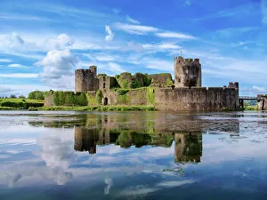 Wall Prints: Caerphilly Castle, Caerphilly, Wales, United Kingdom