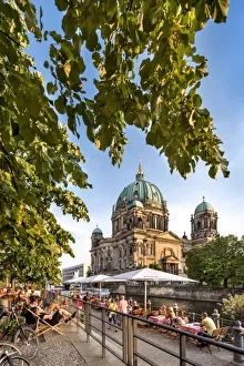 Cafe, Berlin Dom and Spree River, Berlin, Germany