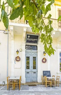 Images Dated 22nd December 2020: Cafe door, Paphos, Cyprus