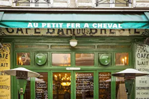 Marais District Prints: Cafe in the Marais dsitrict, Paris, France