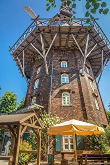 Federal State Prints: Cafe in front of the mill Am Wall, Bremen, Germany