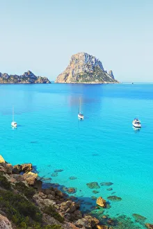 Cala d Hort and Es Vedra Islets, Ibiza, Balearic Islands, Spain