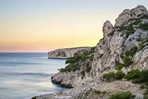 Calanque de Sugiton at sunset, Parc National des Calanques, Bouches-du-Rhone