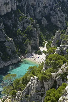 Cassis Prints: Calanques En Vau, Cassis, Cote d Azur, Franzosische Riviera