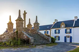 Breton Prints: Calvary on the Ile de Saint-Cado, Morbihan, Brittany, France
