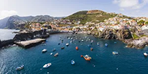 Cityscapes Prints: Camara de Lobos harbor, Madeira island, Portugal, Europe